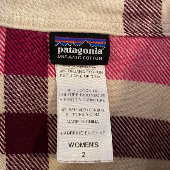 Patagonia Womens pink fjord Flannel shirt - size 2 - Picture 4 of 8